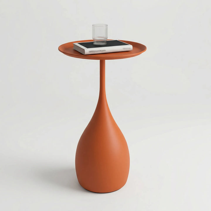 Round Side Table with Delicate Pedestal Base