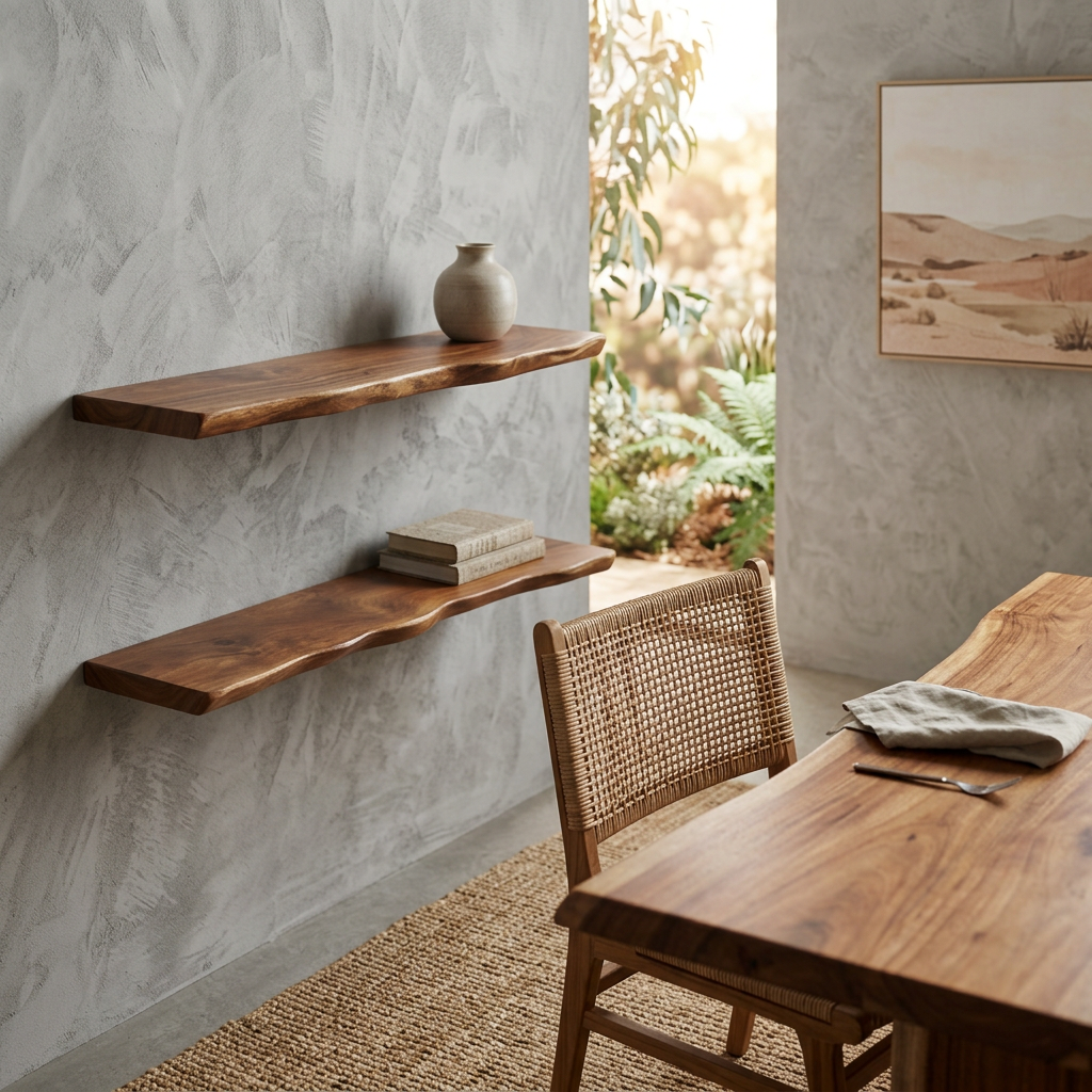 Rustic Australian Hardwood Wall Shelf