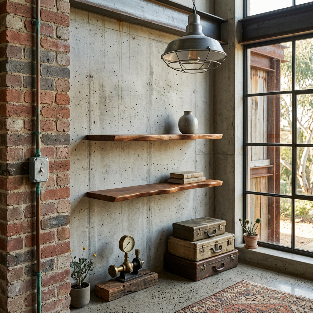 Rustic Australian Hardwood Wall Shelf