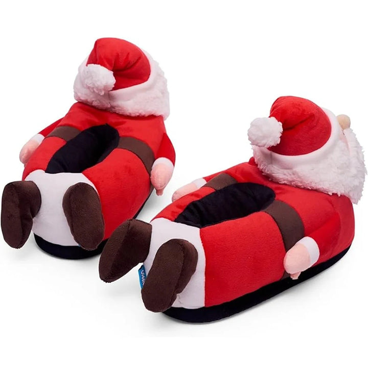 Santa Claus Slippers - Plush Slippers in Cheerful Santa Design