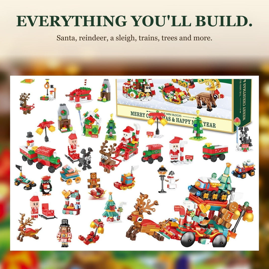Mini Blocks Christmas Village Advent Calendar with Santa&