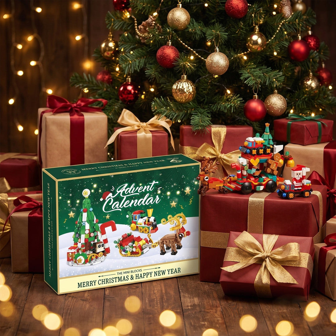Mini Blocks Christmas Village Advent Calendar with Santa&