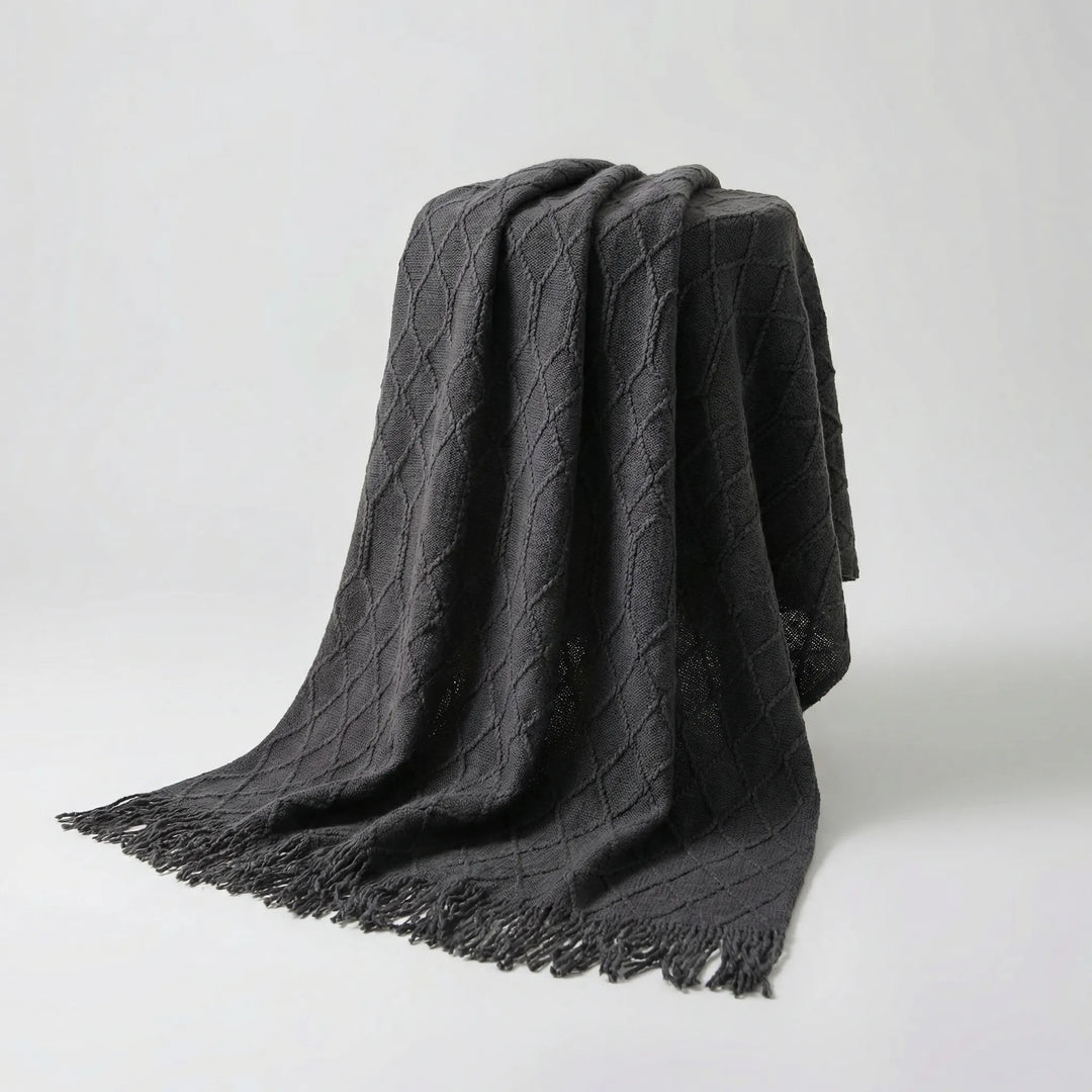 Scandinavian-Style Knitted Sofa Throw Blanket