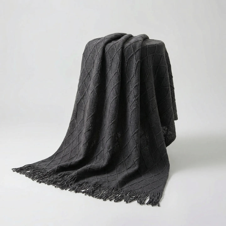 Scandinavian-Style Knitted Sofa Throw Blanket