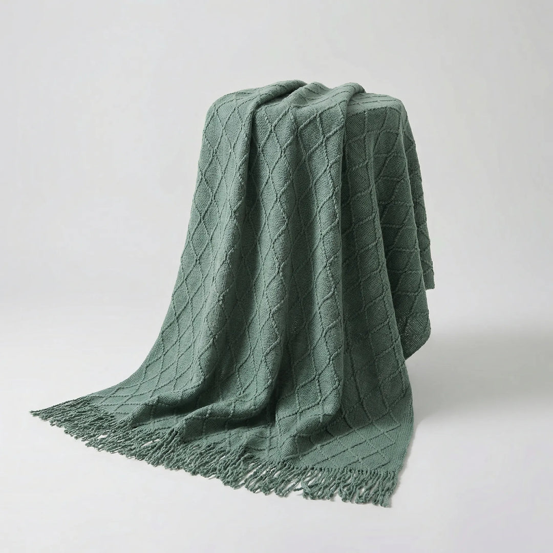 Scandinavian-Style Knitted Sofa Throw Blanket