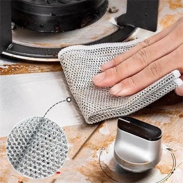 ScrubMaster - Multifunctional Dish Cloth Made of Steel Wire, Reusable &amp; Effective
