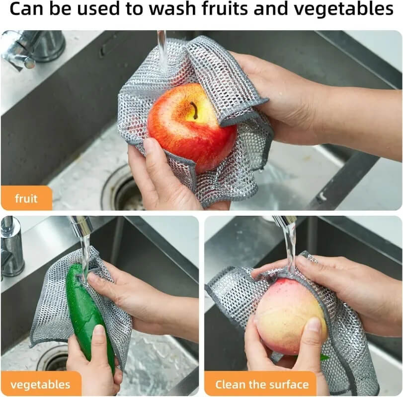 ScrubMaster - Multifunctional Dish Cloth Made of Steel Wire, Reusable &amp; Effective
