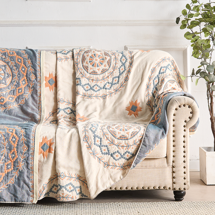 Serene Mandala | Cotton Throw Blanket