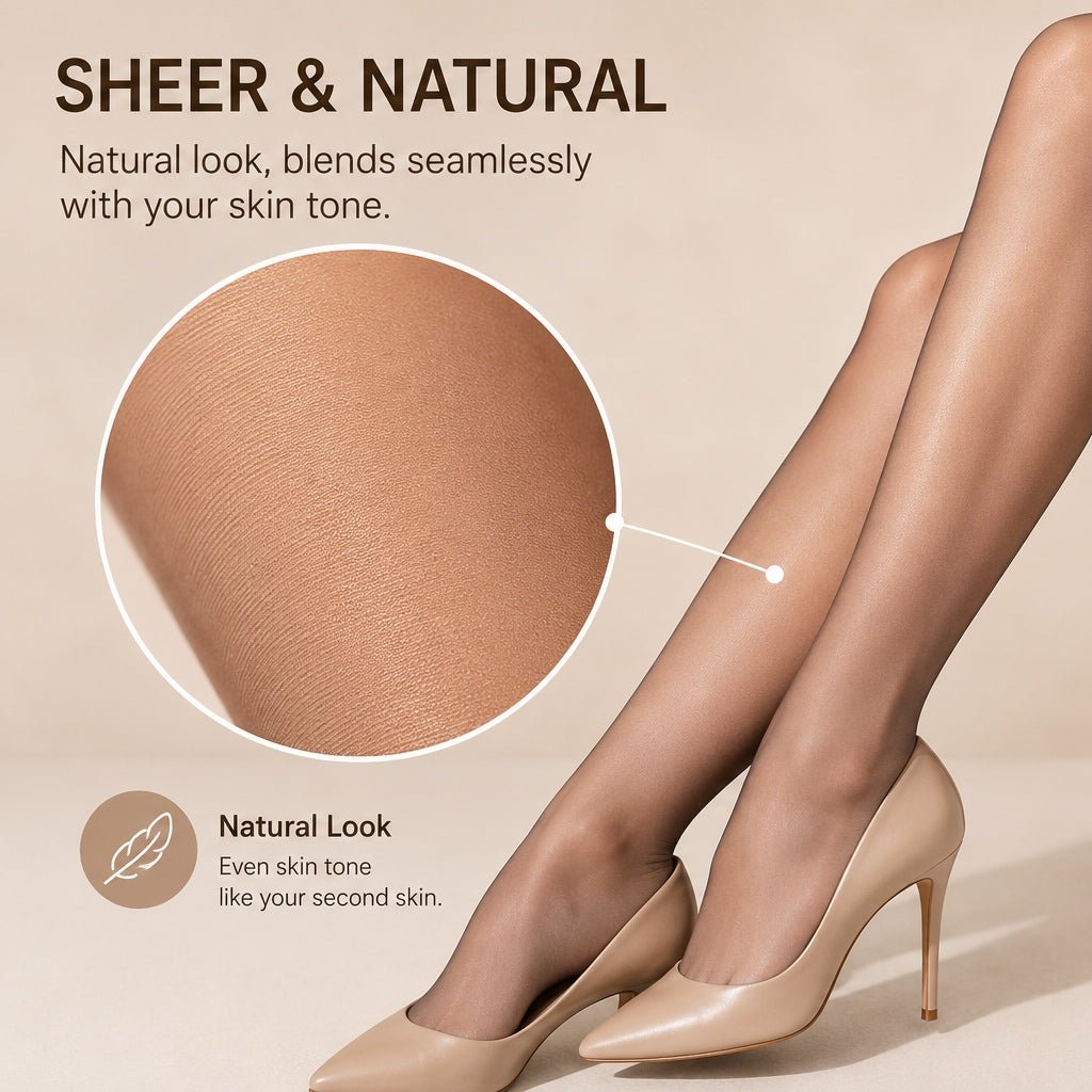 Sheer Pantyhose with Control Top, Run-Resistant Fabric and Reinforced Toe