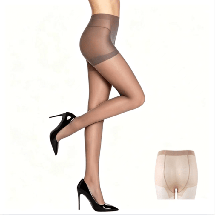 Sheer Pantyhose with Control Top, Run-Resistant Fabric and Reinforced Toe