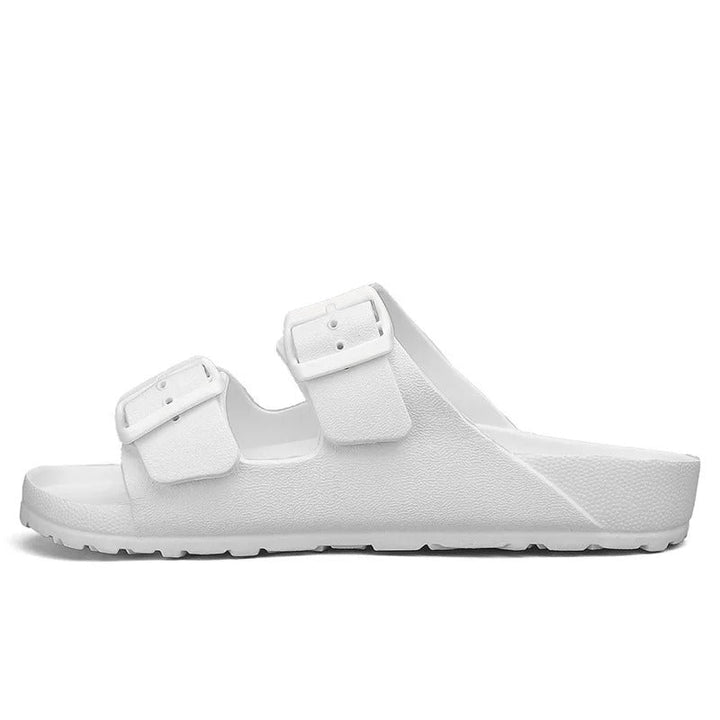 Shock-Absorbing Slippers with Buckles