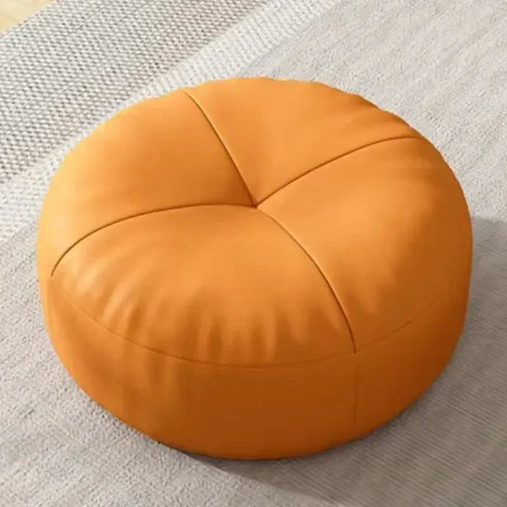 Simple Japanese-Style Round Nappa Leather Floor Cushion