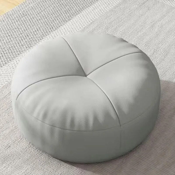Simple Japanese-Style Round Nappa Leather Floor Cushion