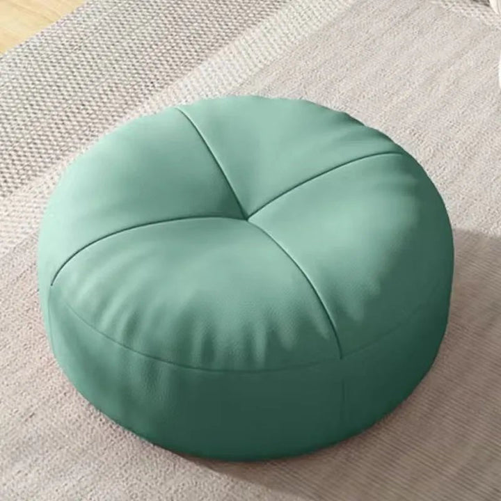 Simple Japanese-Style Round Nappa Leather Floor Cushion