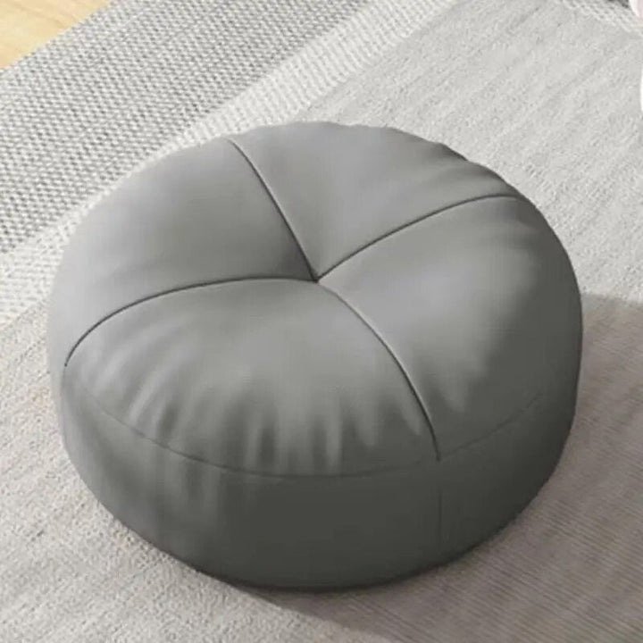 Simple Japanese-Style Round Nappa Leather Floor Cushion