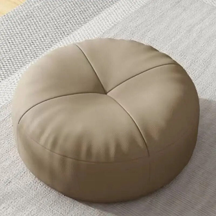 Simple Japanese-Style Round Nappa Leather Floor Cushion