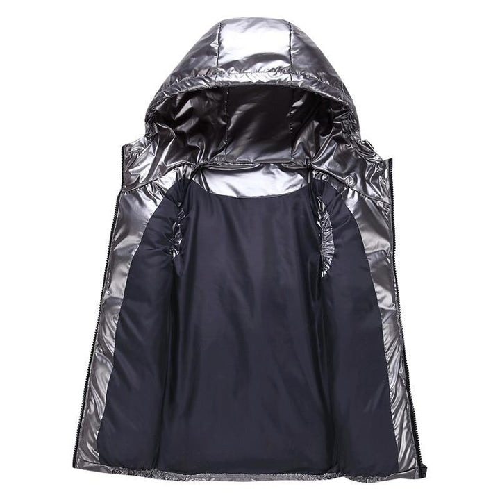 Sleeveless Hooded Jacket with Zipper