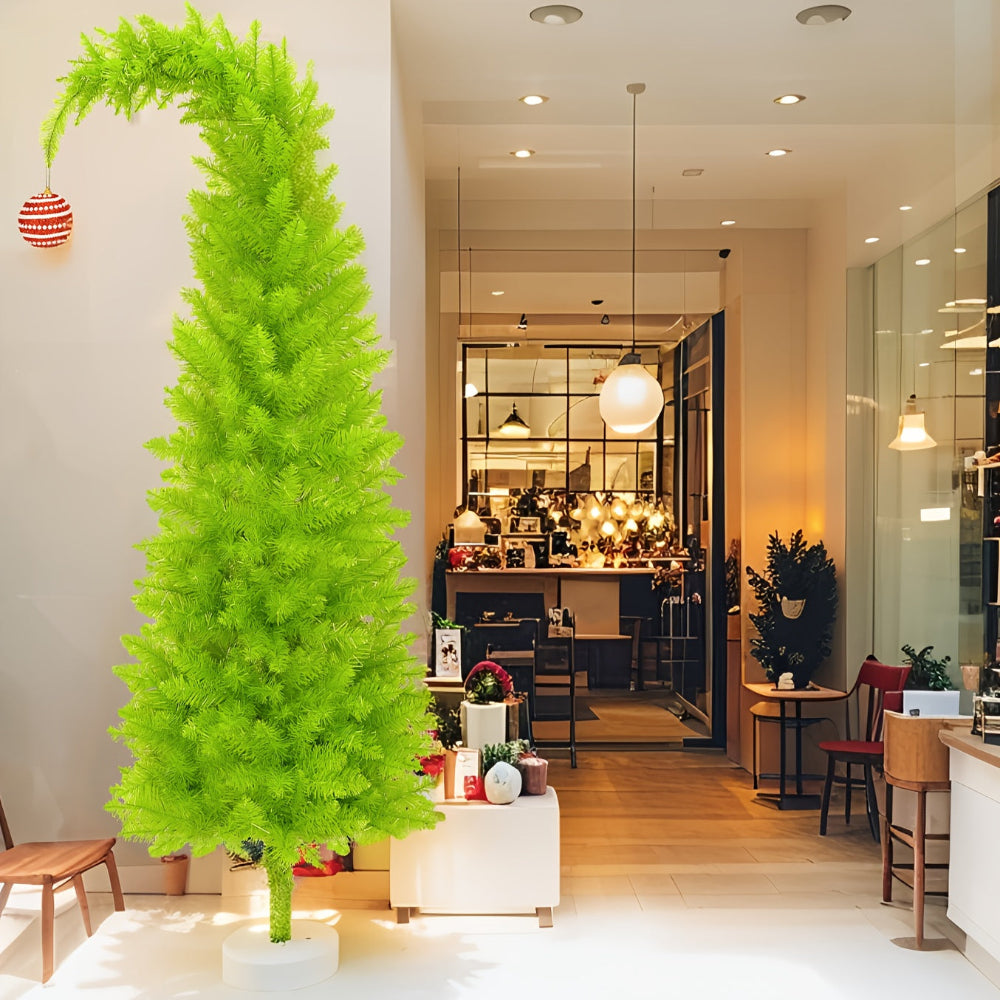 Slim Artificial Christmas Tree - Compact Vertical Profile