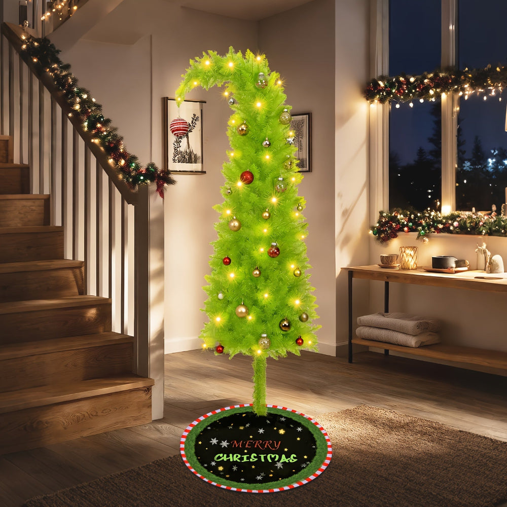 Slim Artificial Christmas Tree - Compact Vertical Profile