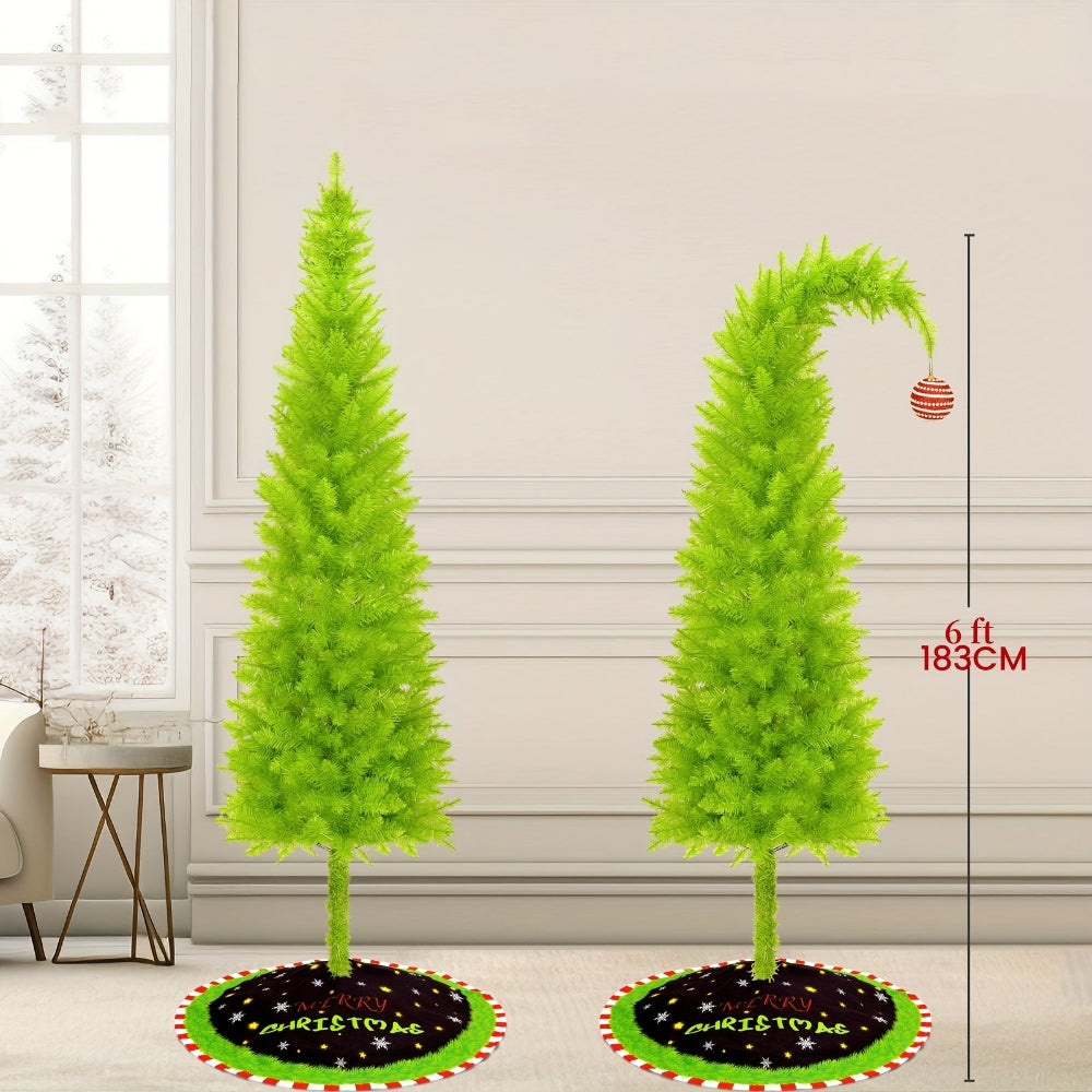 Slim Artificial Christmas Tree - Compact Vertical Profile