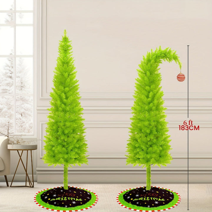 Slim Artificial Christmas Tree - Compact Vertical Profile