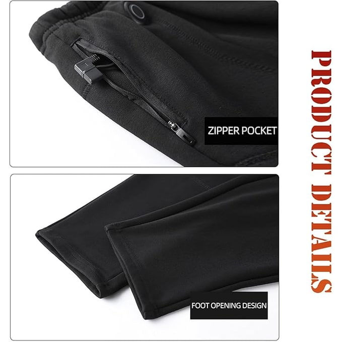 Slim-Fit USB Rechargeable Heated Thermal Underwear Base Layer Pants