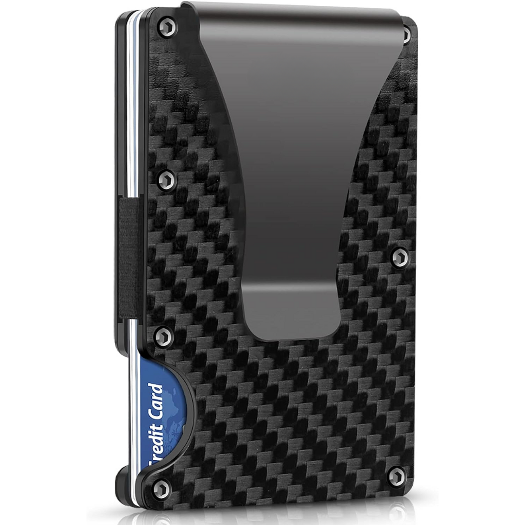 Slim RFID-Blocking Wallet made of Carbon Fibre with Money Clip - CarbonVault
