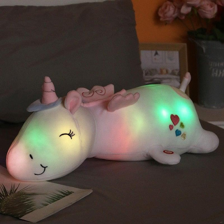 Soft Plush Unicorn Toy with Lighting Function – Ideal Gift for Children, Safe and Velvety Material