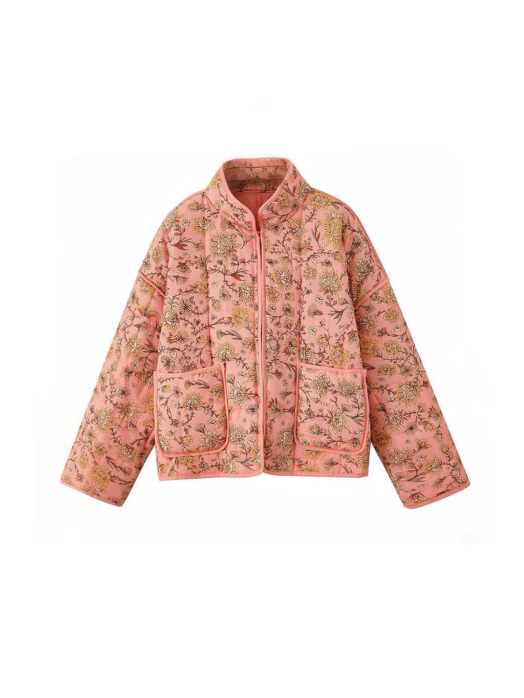 Soft Quilted Jacket with High Collar