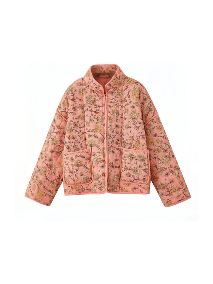 Soft Quilted Jacket with High Collar