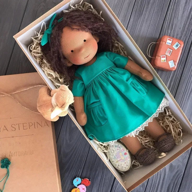 Soft Waldorf Doll Made of Fabric in a Charming Decorative Box