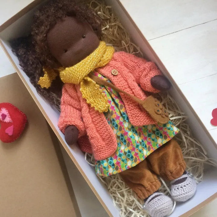 Soft Waldorf Doll Made of Fabric in a Charming Decorative Box