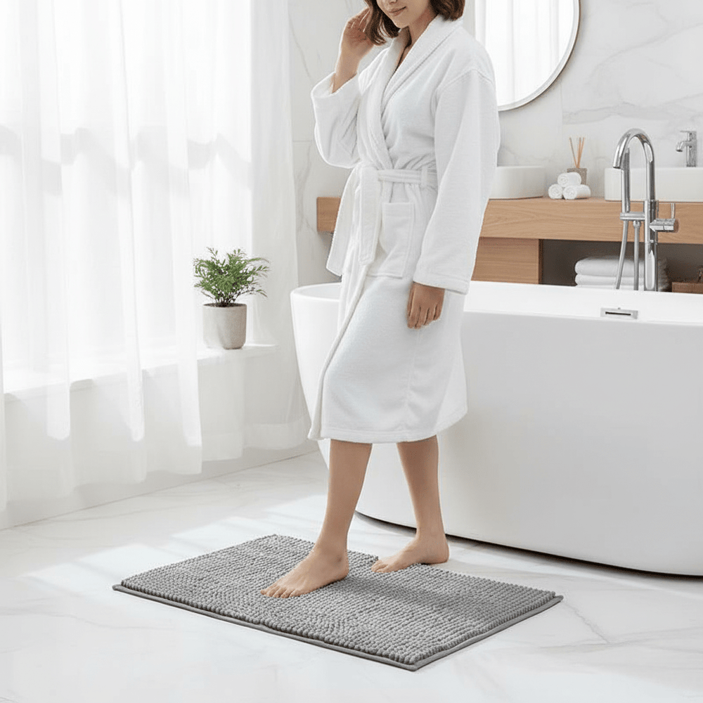 SOFTDRY COMFORT – Chenille Bath Mat with Non-Slip Backing