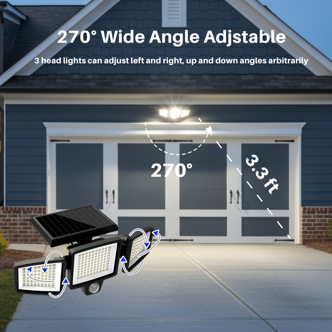 Solar-Powered LED Security Light with Motion Sensor and Remote Control