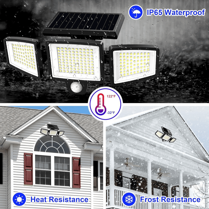 Solar-Powered LED Security Light with Motion Sensor and Remote Control