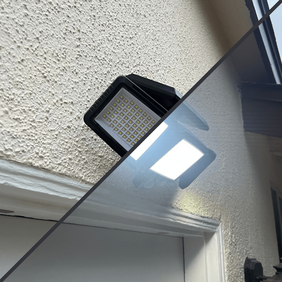 Solar-Powered LED Security Light with Motion Sensor and Remote Control