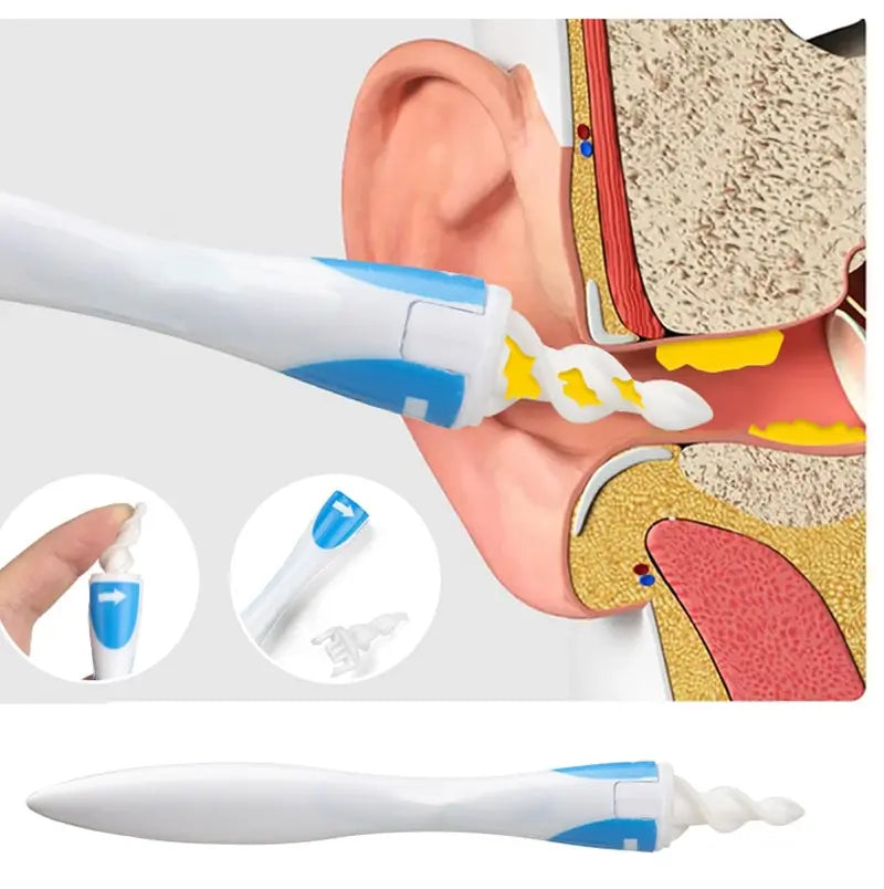 Spiral Earwax Remover with Soft Silicone Tips