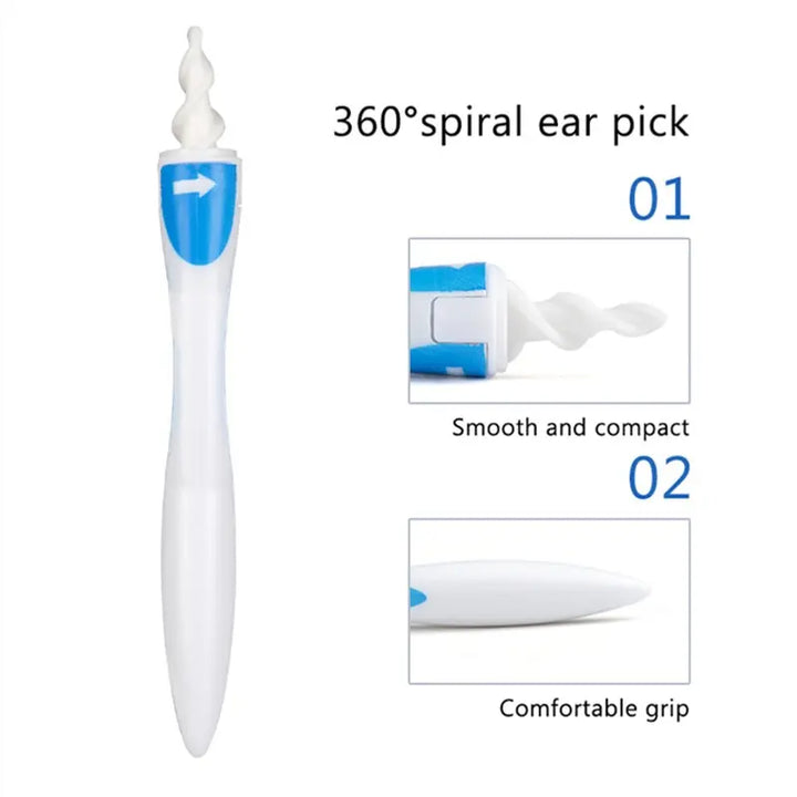 Spiral Earwax Remover with Soft Silicone Tips