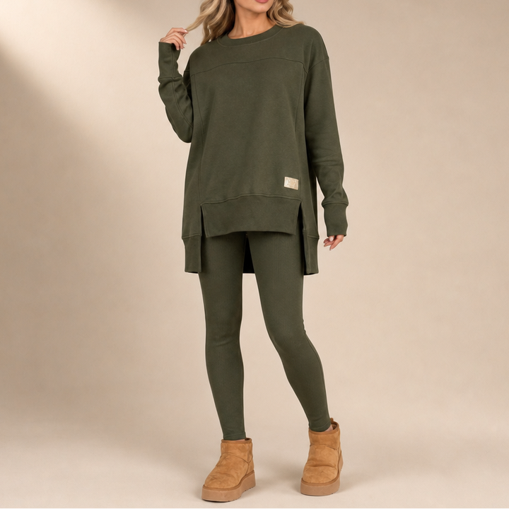 Split Sleeve Top and Pants Set
