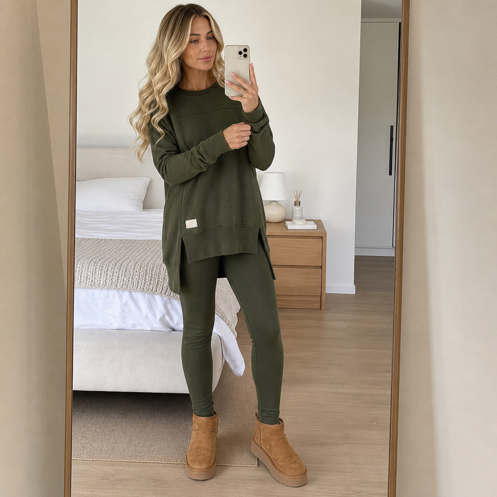 Split Sleeve Top and Pants Set