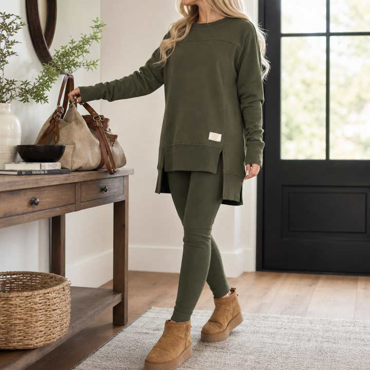 Split Sleeve Top and Pants Set