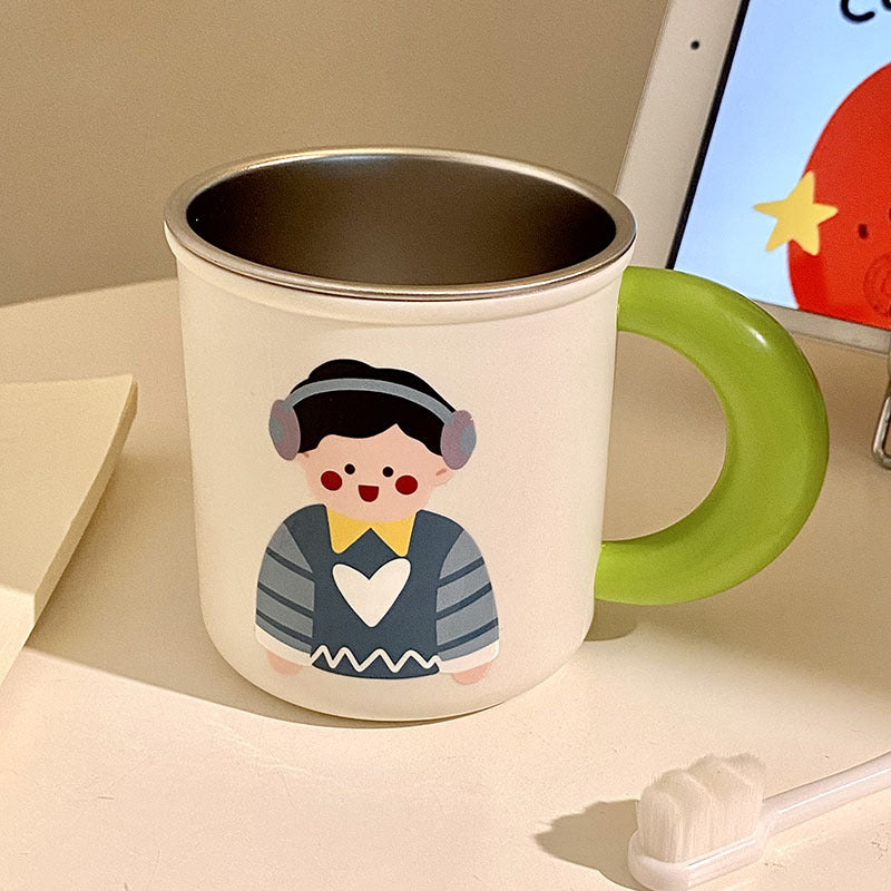 Stainless Steel Coffee Mug with Cheerful Children&