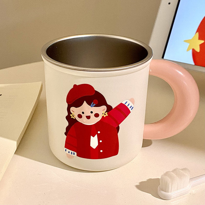 Stainless Steel Coffee Mug with Cheerful Children&