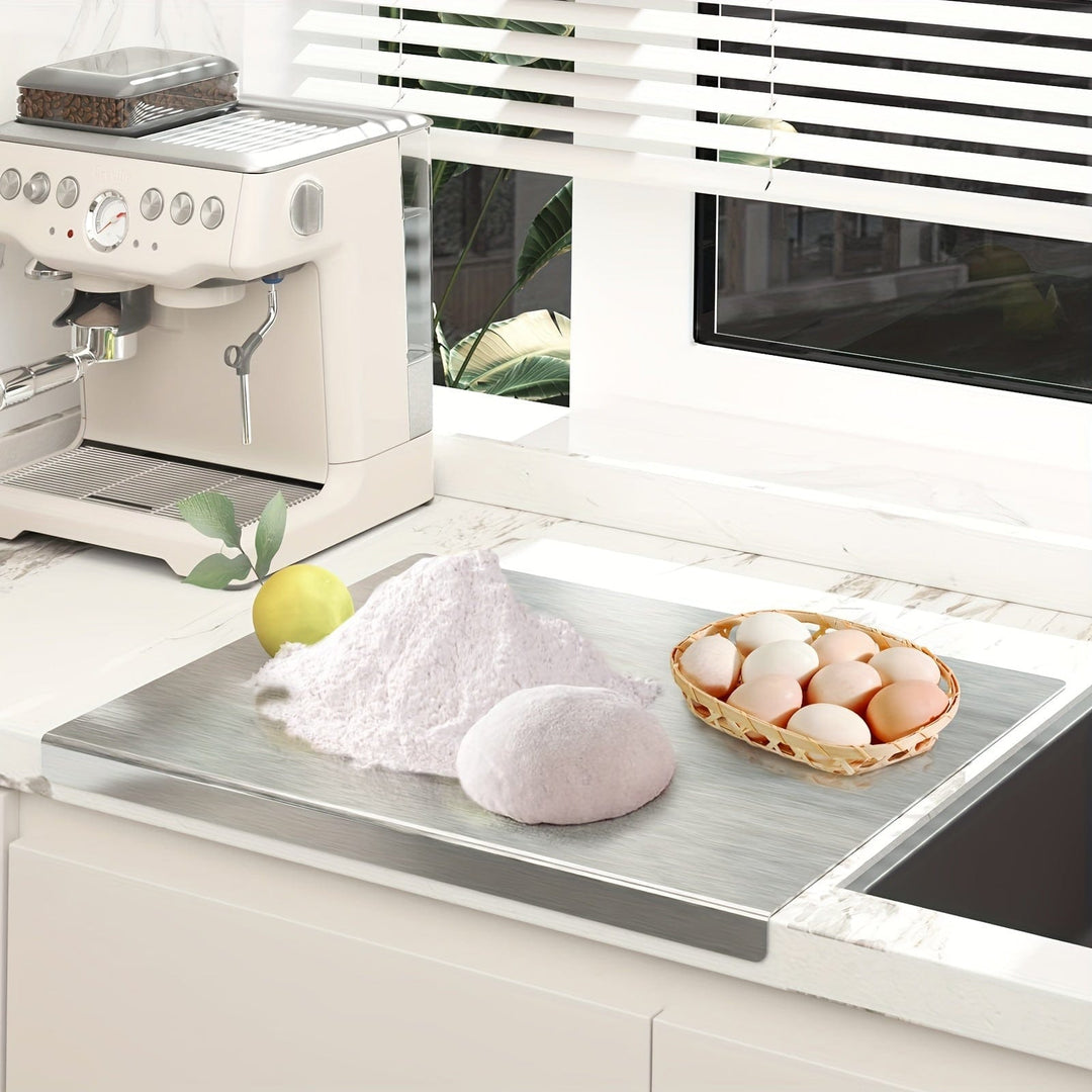 Stainless Steel Cutting Board - Non-Slip with Protective Edge