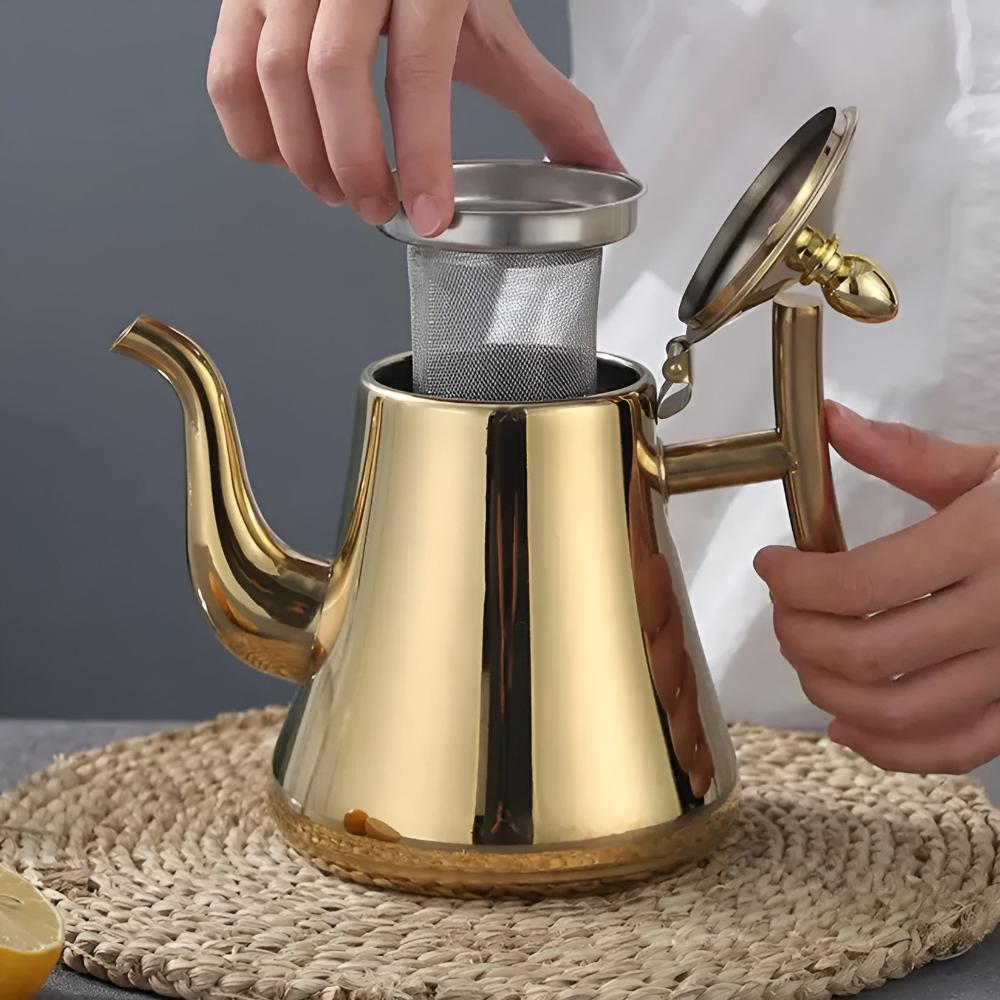 Stainless Steel Kettle with Built-in Filter and Ergonomic Design
