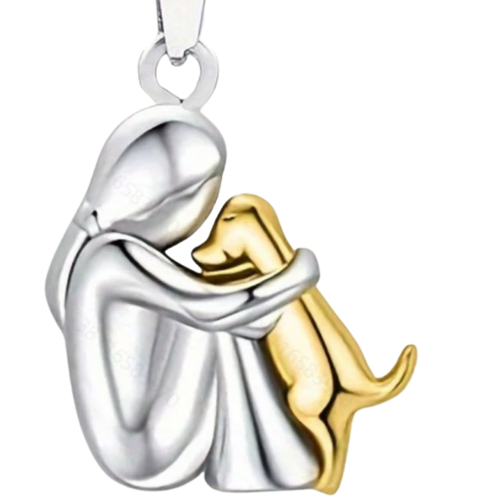Stainless Steel Pendant Necklace in Silver with Hug Motif for Everyday Wear &amp; Gifting