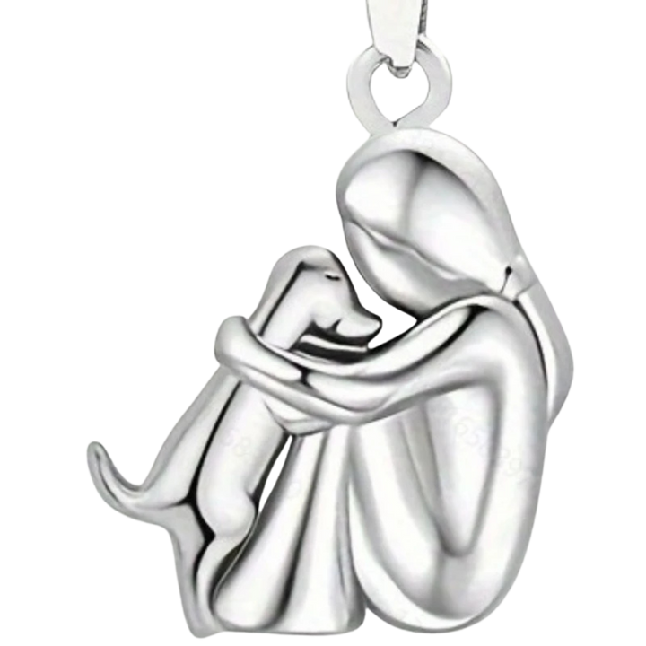 Stainless Steel Pendant Necklace in Silver with Hug Motif for Everyday Wear &amp; Gifting