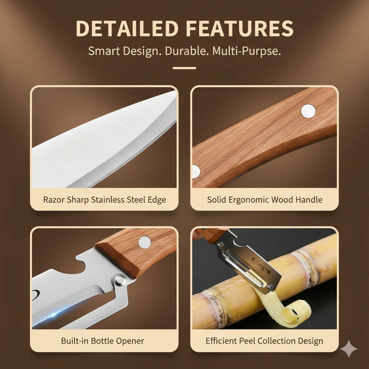 Stainless Steel Precision Peeler with Bottle Opener