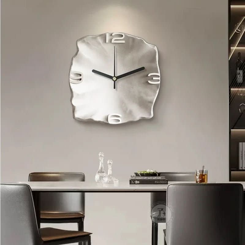 STONEAURA – Modern Sandstone Wall Clock with 3D Relief &amp; Silent Quartz Technology