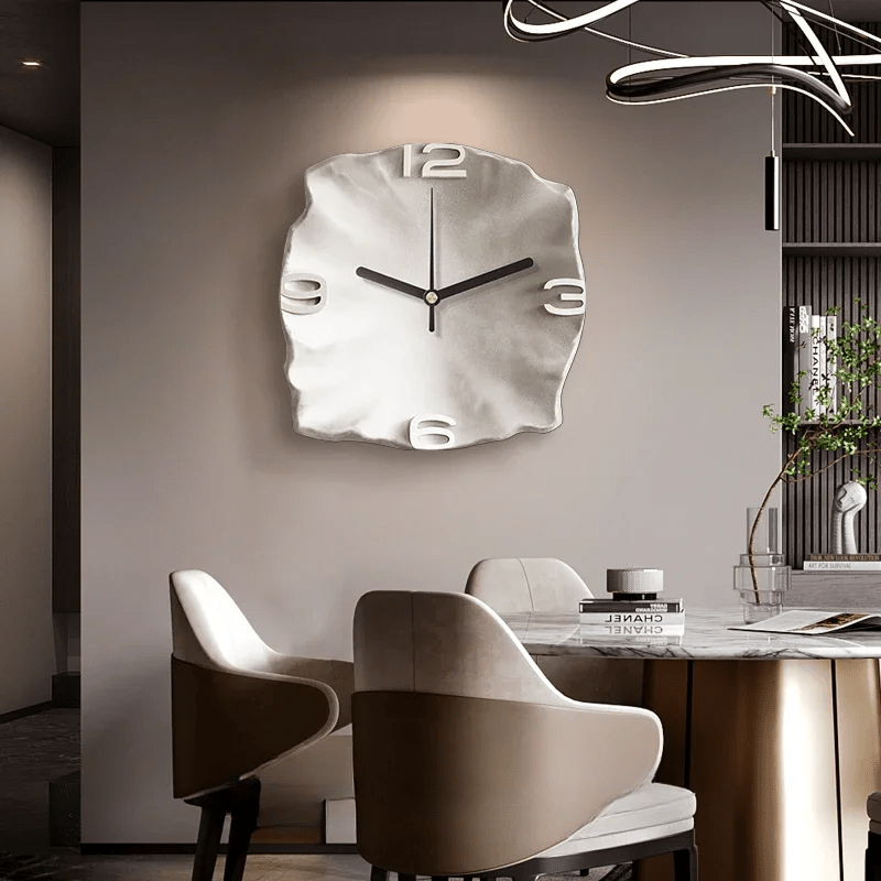 STONEAURA – Modern Sandstone Wall Clock with 3D Relief &amp; Silent Quartz Technology